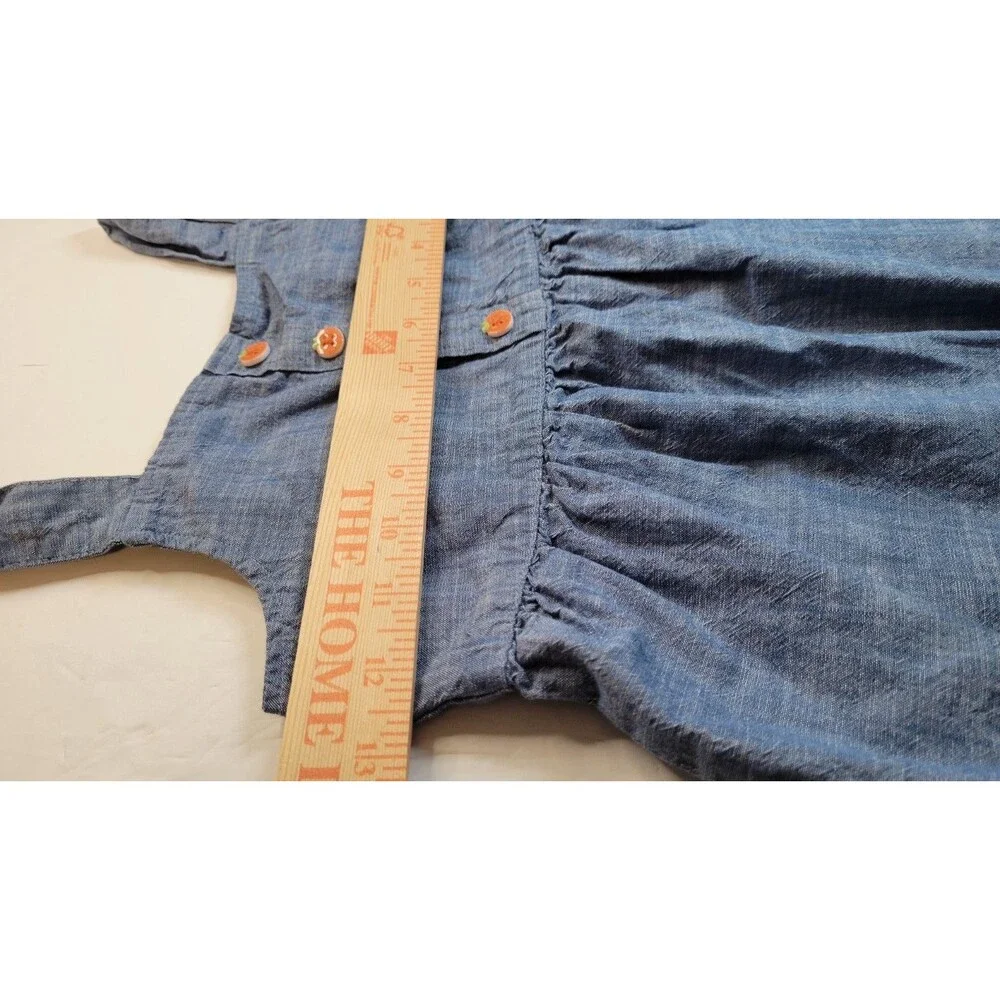 Gymboree Autumn Adventures Girls Pumpkin Chambray Denim Jumper Dress Size 6
